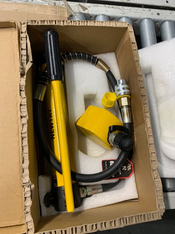 Photo 1 of (PARTS) NEWTRY 20T Low Profile Hydraulic Jack Porta Power Kit + CP-180 Manual Hydraulic Hand Pump Multi Section Jack, 1.18” Stroke Industrial Mini Hydraulic Cylinder