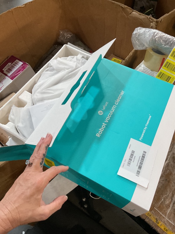 Photo 1 of ***(PARTS ONLY/ MAJOR DAMAGE/ NON FUNCTIONAL)***Lefant Robot Vacuum Cleaner, Strong Suction, 120 Mins Runtime, Slim, Low Noise, Automatic Self-Charging, Wi-Fi/App/Alexa Control, Ideal for Pet Hair Hard Floor and Daily Cleaning, M210