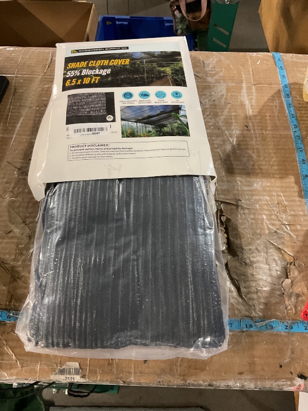 Photo 1 of [WindscreenSupplyCo] 55% 6.5 x 10 FT Shade Cloth Sun Shade Net with Grommets Sunblock Mesh Tarp for Garden Plants Cover Greenhouse and Patio