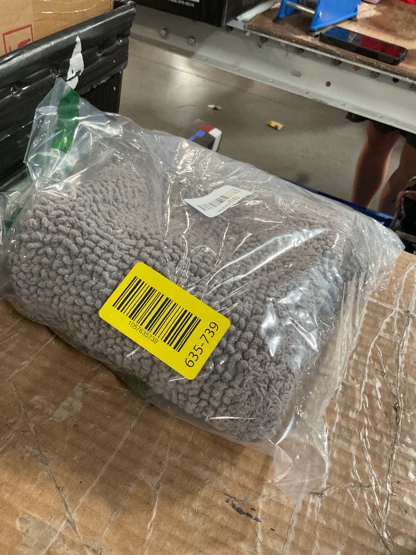 Photo 1 of ***(HEAVILY USED)***DII Crochet Collection Reversible Bath Mat, Small Oval, 17x24, Gray