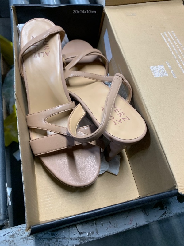 Photo 1 of (7W) Naturalizer Womens Abby Heeled Sandal Taupe Tan Smooth 7 W