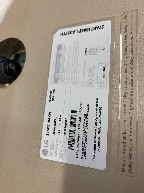 Photo 1 of LG 27-Inch Class StanbyMe 1080p-Portable Touch-Screen-Monitor 27ART10AKPL, Built-in Battery, Full Swivel Rotation, 60Hz Refresh Rate, Calming Beige