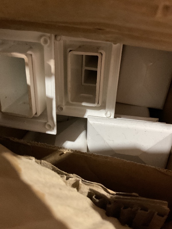Photo 1 of * NO HARDWARE, DIRTY, UNKNOWN QUANTITY* 2ft H x 2ft W (3 Panels) No Dig Zippity Roger Rabbit Garden Fence Kit, White Vinyl Picket Fence Panels, Perfect Garden Fences and Borders for Dogs, Dog Fence Outdoor for Yard, ZP19056
