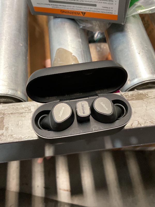 Photo 1 of (only one works) Jabra Evolve2 True Wireless Bluetooth Earbuds with Wireless Charging Pad - Active Noise Cancellation, MultiSensor Voice Technology -