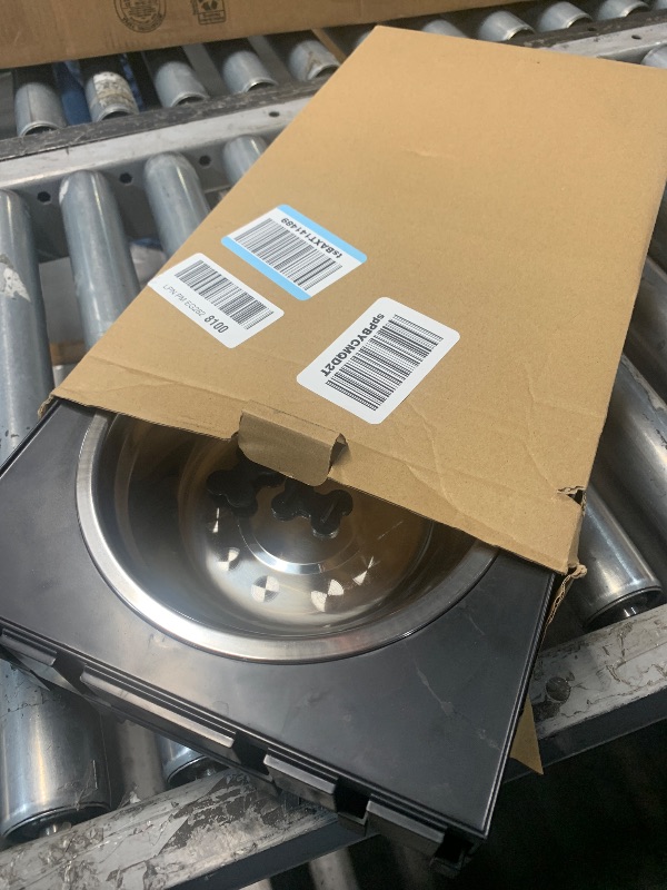 Photo 1 of (used)(minor damage) LAKIPETN Elevated Dog Bowls with Mat, Raised Dog Food Bowl Stand with 2 Stainless Steel Bowls, 5 Height Adjustable 