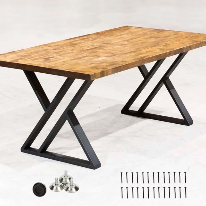 Photo 1 of (used)(damaged)(missing hardware)  Metal Industrial Dining Modern Table Legs Desk Legs Base Cast Iron Welding Wrought Iron Coffee Table Bench 