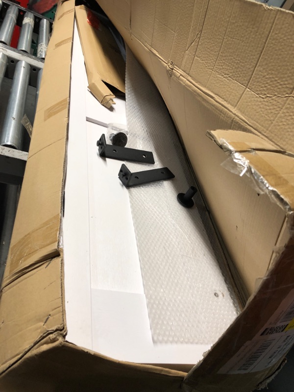 Photo 1 of (used) FREDBECK 30X84(Double 15x84) White Bifold Barn Door Sliding Bi fold Doors Bi-fold Folding with 34" Hardware Kit & Handle,Solid MDF