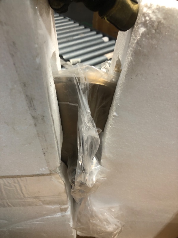 Photo 1 of (used)(unknown if complete) Kate and Laurel Engles Traditional Adjustable-Height Pedestal Side Table; 14 x 14 x 30; Antique Brass; Vintage Round