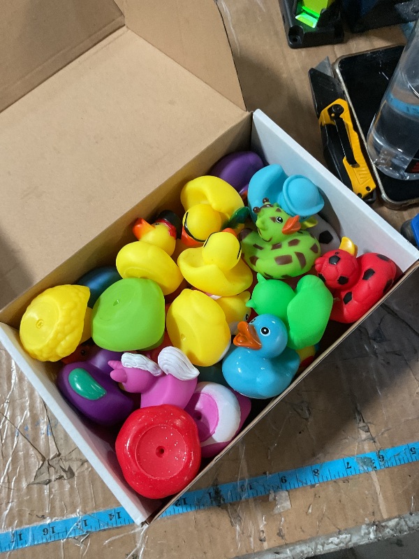 Photo 1 of ***(MISSING PARTS/ PARTIAL SET)***30 Pcs Rubber Ducks Assorted Plastic Rubber Ducks for Cruise Ducks Ducking Bath Toys Ducks Party Favors Beach Pool Activity Cruise Ships Hiding for Kids Teens