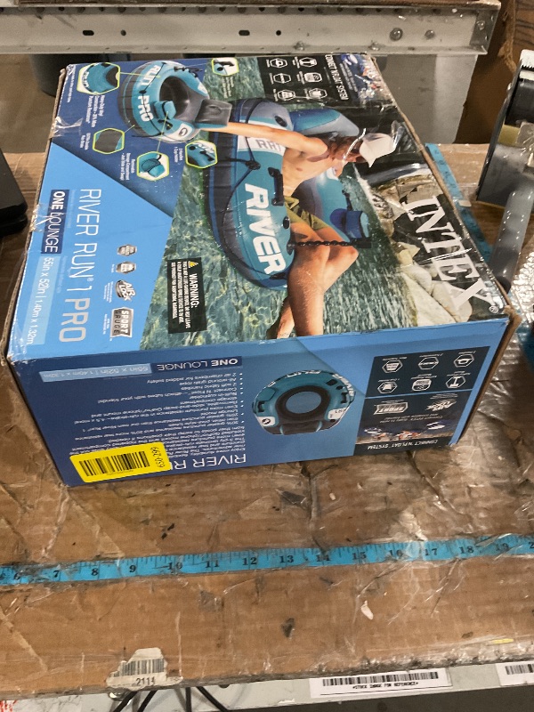 Photo 1 of INTEX 56843EP River Run 1 Pro Inflatable Floating Lounge: GoPro/Phone Mount – Built-in Cup Holder and Storage Compartment – Durable Grab Handles – Easy-to-Use Connectors – 220lb Weight Capacity