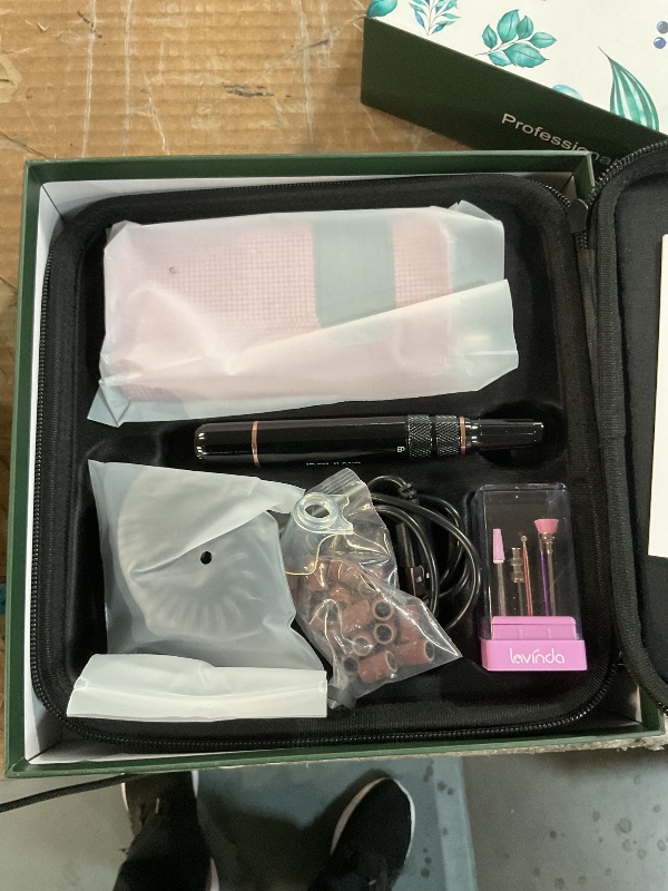 Photo 1 of ***(PARTS ONLY/ NON FUNCTIONAL)***Professional Nail Drill Machine, Lavinda 35000RPM Electric Nail File for Acrylic Gel Nails, Cordless Portable Nail Drill Kit with Coreless Motor, Manicure Pedicure Shape Tools (Diamond, Pink)