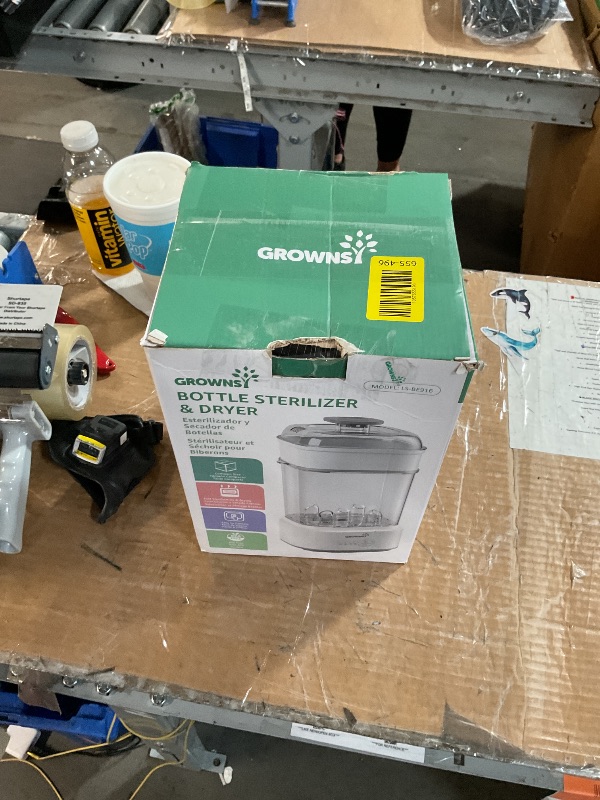 Photo 1 of (PARTIAL SET) (UNTESTED) GROWNSY Bottle Sterilizer and Dryer, Compact Electric Steam Baby Bottle Sterilizer (Esterilizador de Biberones), Bottle Sanitizer for Baby Bottles, Pacifiers, Pump Parts