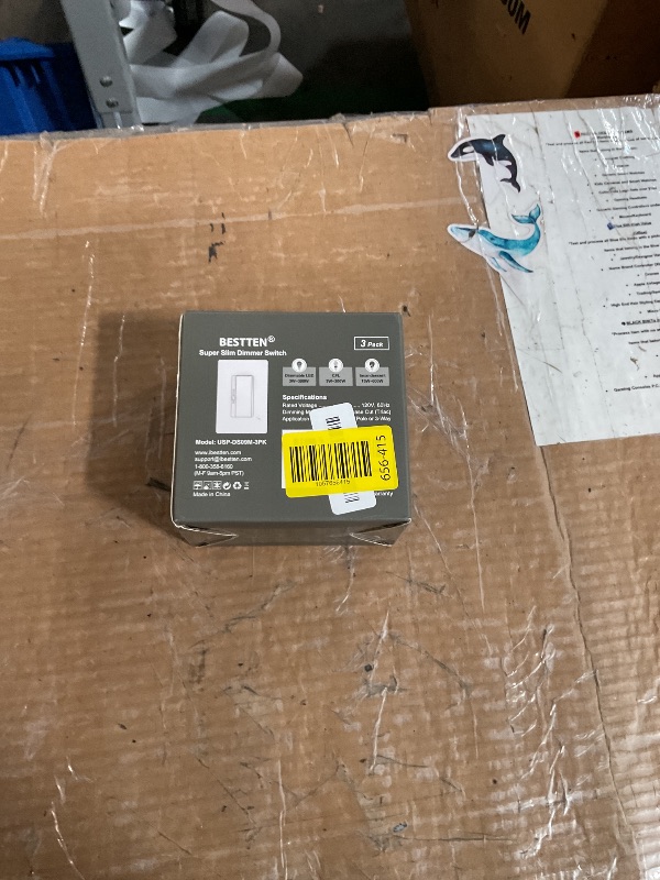 Photo 1 of BESTTEN Super Slim Dimmer Light Switch, Quiet Rocker, Max 300W LED, CFL, 600W Incandescent, Single Pole or 3 Way Dimmable Switch with Screwless Wallplate, ETL Listed, 3 Pack, White