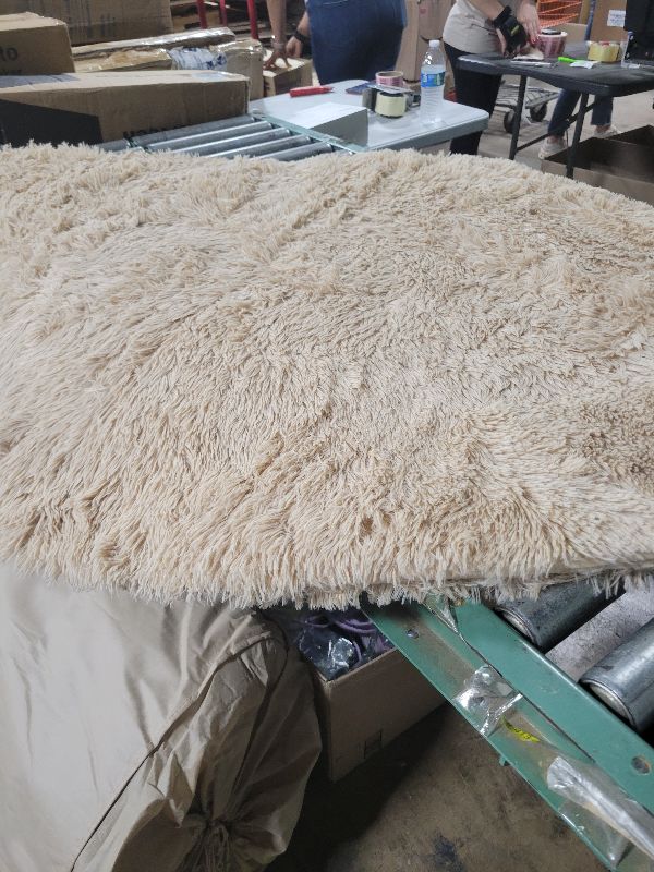Photo 1 of 3'x3' Beige Round Rug for Bedroom, Ultra Soft Fluffy Circle Rug for Kids Girls Boys Room, Cute Small Shag Rugs for Living Room Playroom Tent Castle Home Decor Rug