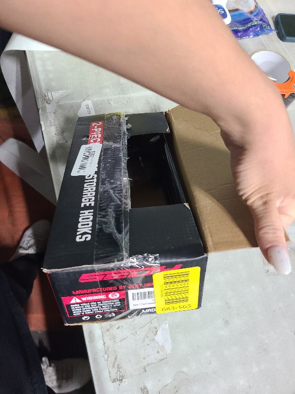 Photo 1 of 2-Piece 9.4" Heavy Duty Garage Hooks, Sturdy Utility Hooks Holds 55 LB Wall Mount Garden Tool Organizer Hangers for Hanging Shovel Ladder Chairs Strollers Power Tool Tire and More (Black)