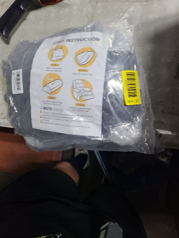 Photo 1 of 1 MIDDLE ONE Recliner Leg Rest Cushion with Strap, Memory Foam Under Knee Pillow for Back Sleeping and Foot Elevation, Half Moon Bolster Pillow for Chair, Head, Lumbar Support, 23x9x4in (Grey)