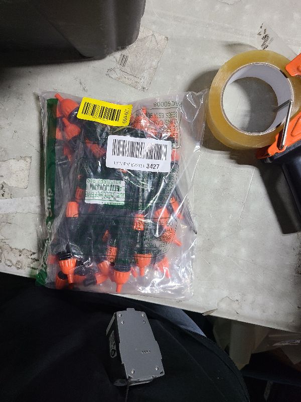 Photo 1 of 25pcs Drip Irrigation Emitters for 1/4" Irrigation Hose Accessories, Adjustable 360 Degree Water Flow Stake Drippers, Garden Irrigation Drippers for Watering System