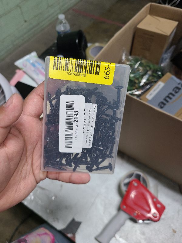 Photo 1 of #8 x 1 Truss Head Fast Self Drilling Sheet Metal Screws, (1/2" to 2" Length), Stainless Steel 410, Black Oxide, 100 PCS