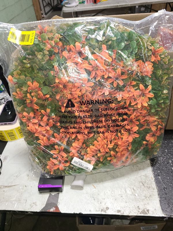 Photo 1 of 26" Fall Wreath for Front Door, Porch, Window - Large Artificial Eucalyptus Leaves with Fake Silk Flowers Outdoor Wreath Faux Boxwood for Home Farmhouse Harvest Festival Thanksgiving Day Autumn Decor