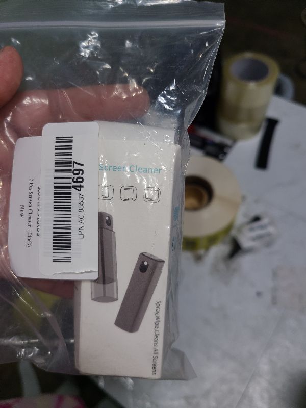 Photo 1 of 2 Pcs Fingerprint Proof Screen Cleaner, 3 in 1Touchscreen Mist Cleaner Spray Wipe Cleaner Screen Cleaner Soft Fiber Flannel,Safe for All Phones Glasses Tablet Laptop TV Watch Screens (Black)