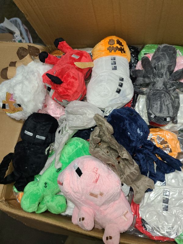 Photo 1 of 10-Pack-Game Stuffed Animals Toys Creeper Plush, Baby Pig, Wolf,Baby Mooshroom, Enderman, Skeleton Shooter, Spider, Squid, It is a Gift for Children and Fans 49.99