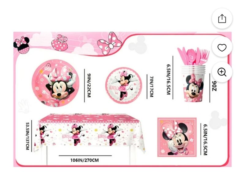 Photo 1 of 10-Pack-Game Stuffed Animals Toys Creeper Plush, Baby Pig, Wolf,Baby Mooshroom, Enderman, Skeleton Shooter, Spider, Squid, It is a Gift for Children and FansMinnie Birthday Party Supplies, Minnie Mouse Party Decorations Tableware Set - Minnie Mouse Plates