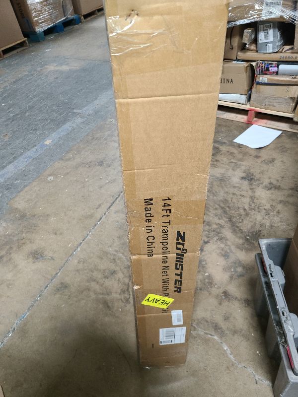 Photo 1 of 14FT Trampoline Enclosure Net with Universal Trampoline Replacement Enclosure Poles and Hardware (Only fit for 14FT Trampoline with 6 Poles)