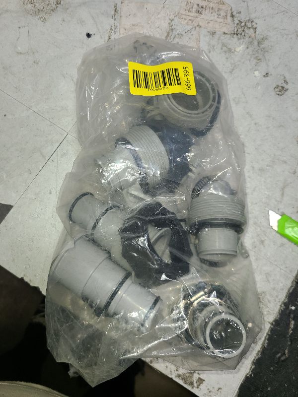 Photo 1 of 4 Pack Pool Hose Adapter, 1.5" to 1.25" Pool Hose Connector with Clamp and Washer for Intex Threaded Connection Pump Hoses Above Ground Pool Accessories