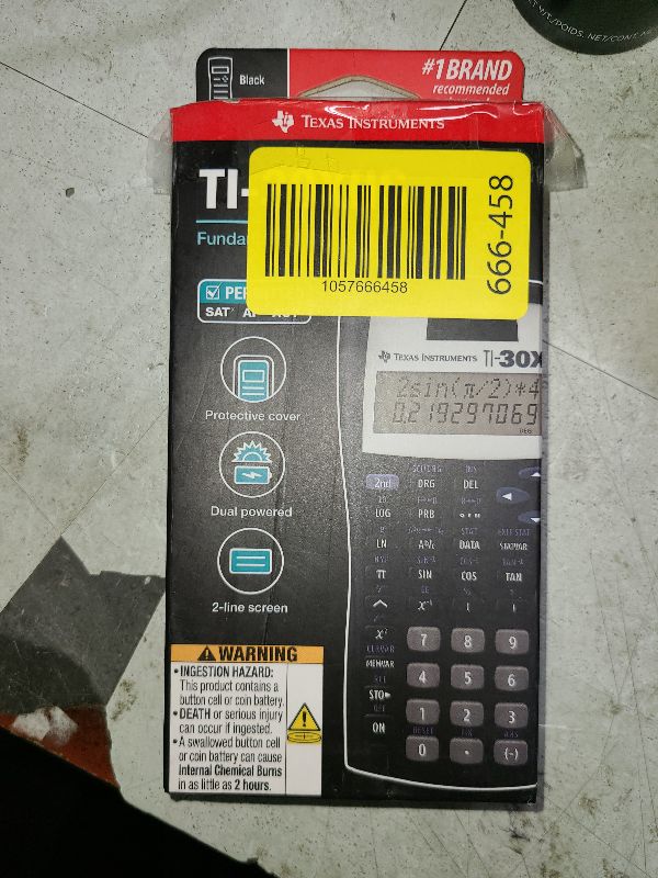 Photo 1 of Texas Instruments TI-30XIIS Scientific Calculator, Black with Blue Accents