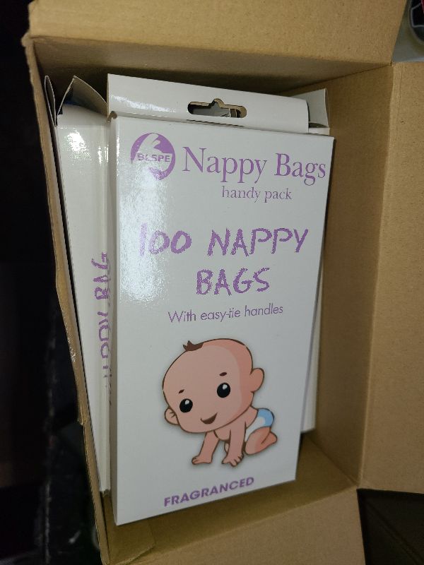 Photo 1 of 1600 Count Baby Disposable Diaper Bags Scented Diaper Sacks with Tie Handle Disposal Trash Sacks Baby Poop Waste Bag Refill(Blue)