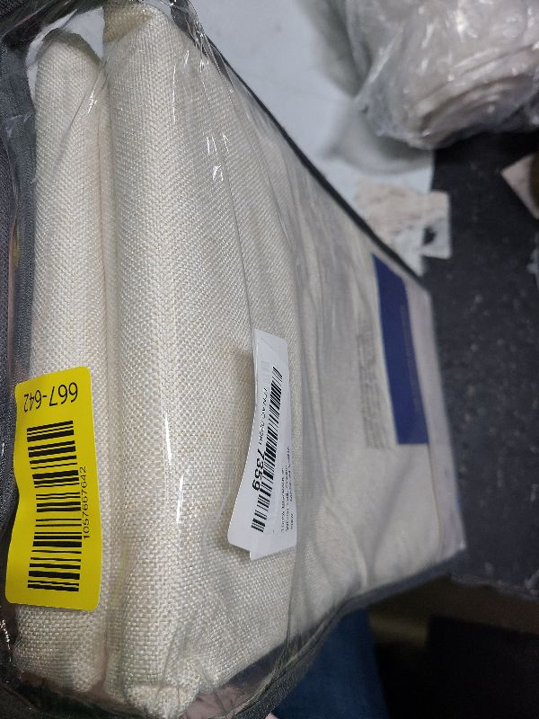 Photo 1 of 100% Blackout Shield Linen Blackout Curtains for Bedroom 108 Inches Long, Back Tab/Rod Pocket Living Room Drapes, Thermal Insulated Blackout Curtains 2 Panels Set, 50" W x 108" L,Cream