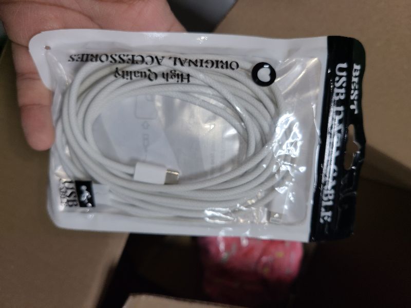 Photo 1 of 10FT Woven Lightning to USB C Cable, iPhone 14 pro Fast Charger Cable, Long Charging Cord for Apple iPhone 14, 14 pro max,13,Plus,SE 2nd/12/11/Xs/XR, iPad 4/5/ 6/7/ 8, iPad Mini 2/3/4/5, iPad Air 2/3