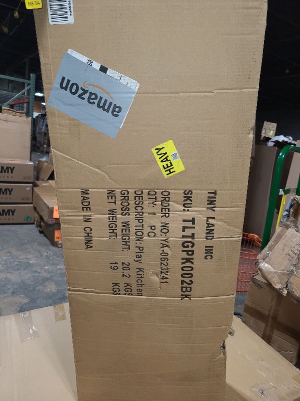 Photo 1 of Tiny Land Play Kitchen for Kids, Wooden Play Kitchen Sets for Girls and Boys, New Modern Toddler Kitchen Toy Kitchen Designed in Trendy Home Style, Gift for Ages 3+