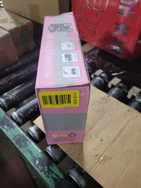 Photo 1 of 132 Piece Pink Household Tool Set General Household Hand Tool Kit with Plastic Toolbox Storage Case, All Purpose Small Tool Set Great for Home, Garage, Office and College Dormitory Use