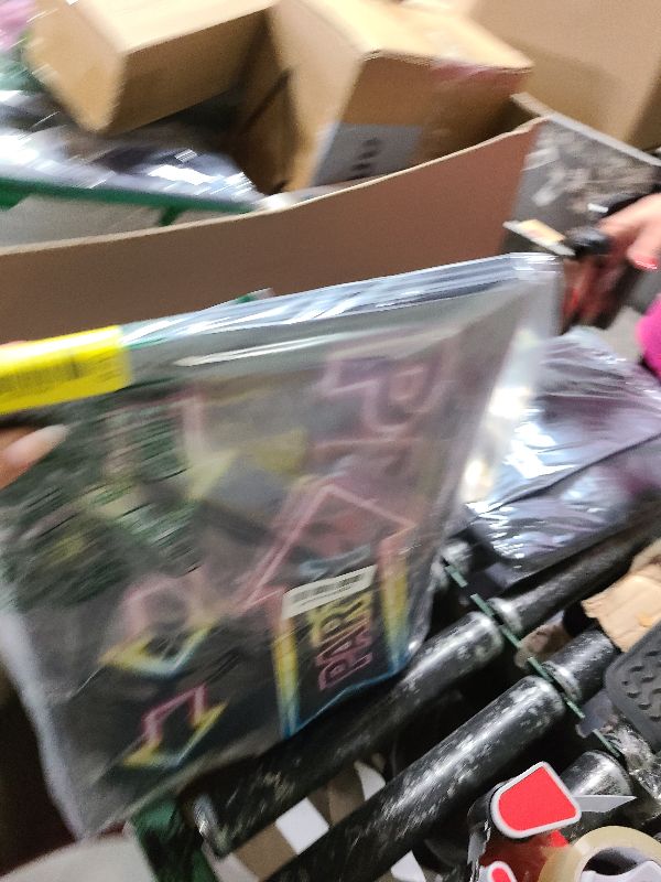 Photo 1 of 10Pcs Party Signs with Stakes Party This Way Signs for Outside Birthday Party Direction Sign This Way Arrow Neon Outdoor Decor for Wedding Birthday Outside Double Sided Lawn