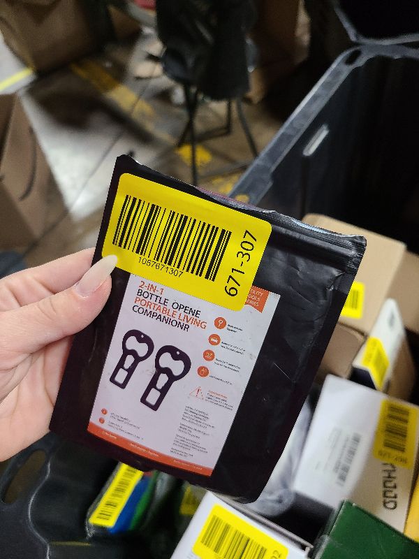 Photo 1 of 2 Pcs Multi-Functional Bottle Opener Keychain, 3in1Portable Seat Metal Bottle Opener, Stainless Steel Beer Cap Opener Key Chain for Bartender, Bar, Kitchen, Outdoor, Restaurant (Black keychain)