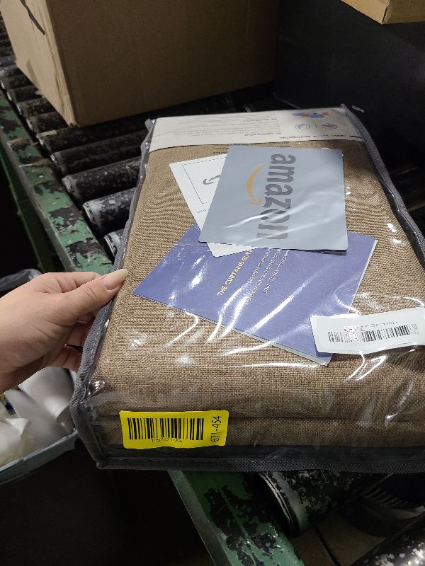 Photo 1 of 100% Blackout Shield Linen Blackout Curtains for Bedroom 96 Inches Long,Back Tab/Rod Pocket Living Room Drapes,Thermal Insulated Textured Blackout Curtains 2 Panels Set,50" W x 96" L,Linen Brown