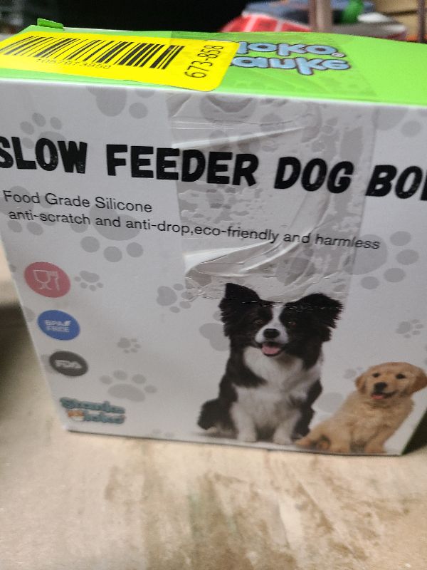 Photo 1 of 2 Pcs Slow Feeder Insert for Dog Bowl, Anti-Choking Silicone with Strong Suction Cups, Fits Most Dog Bowls, Ideal for Medium, Large Breeds (Green+White)