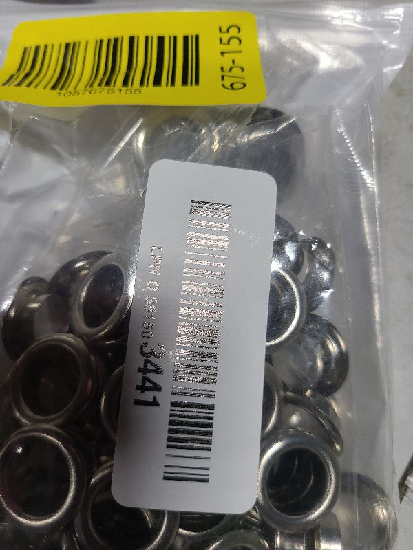 Photo 1 of 100Sets 1/2 Inch Grommets for Fabric, Metal Eyelets Grommets Kit for Tarps Tents Curtains Shower Curtain (Silver)