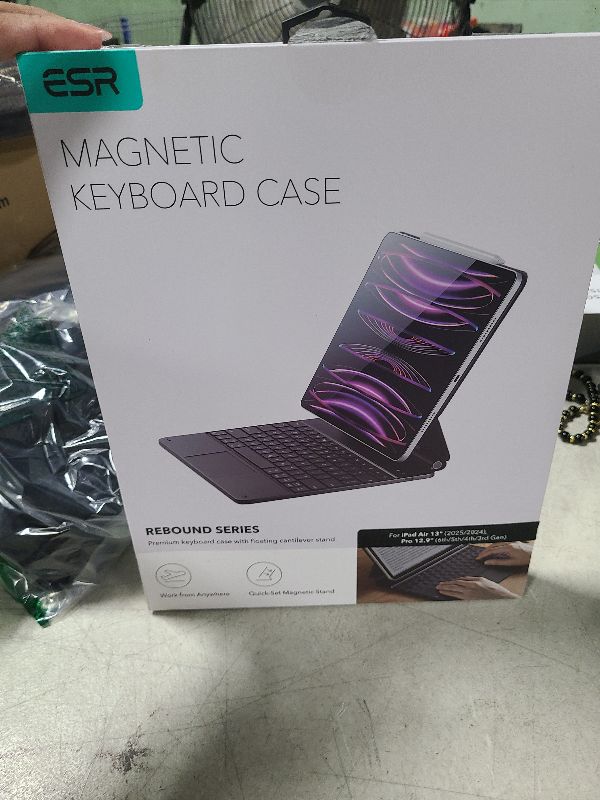 Photo 1 of ESR iPad Air 13 Inch Case Keyboard (M3/M2, 2025/2024) & iPad Pro 12.9 inch (3/4/5/6th Gen) Magic Keyboard, Easy-Set Floating Cantilever Stand, Precision Multi-Touch Trackpad, Rebound Series, Black