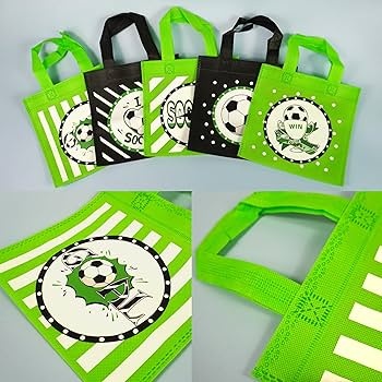 Photo 1 of 20 PCS Soccer Party Favor Bags Soccer Gift Bags Treat Gift Bags for Kids Soccer Birthday Party Sports Theme Party Baby Shower World Cup Goodie Bags Supplies (Soccer)