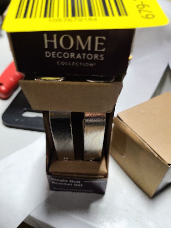 Photo 1 of (2-Pk) Home Decorators Collection Projection Curtain Rod Brackets Brushed Nickel