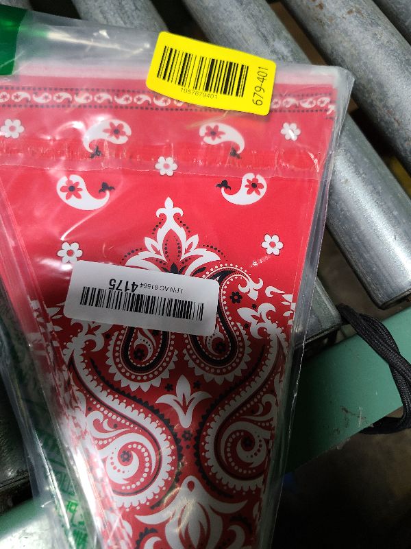 Photo 1 of 5 Pack Western Cowboy Party Decorations Bandana Pennant Banner Wild West Decor Western Cowboy Themed Yee Haw Country Party Decoration Supplies 9.8 x 5 ft(Red Paisley)