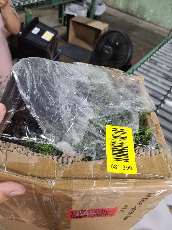 Photo 1 of 2 Pack 4ft Artificial Cedar Topiary Trees 48in UV Rated Potted Fake Cypress Trees Fake Cypress Pine Tree Heavy Duty Fake Plants Tree Artificial Shrubs Outdoor Indoor Decor