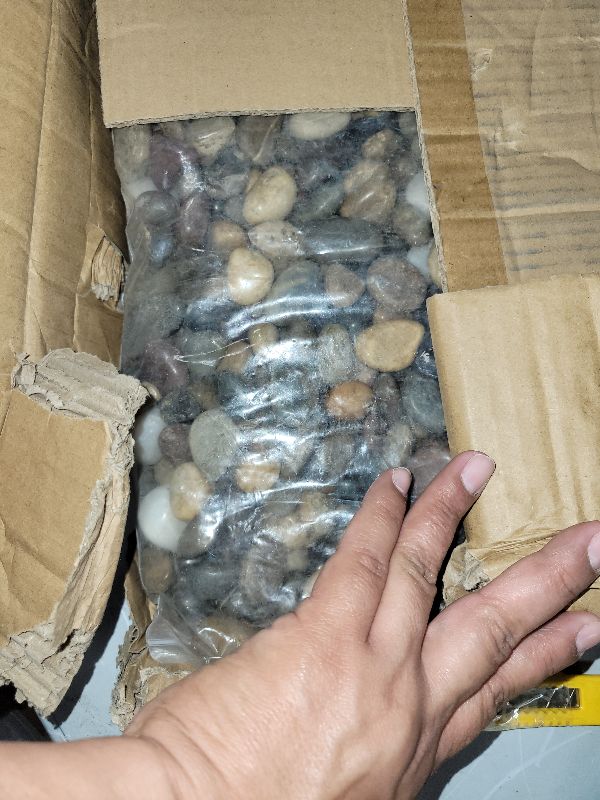 Photo 1 of [18 Pounds] Pebbles Aquarium Gravel River Rock, Natural Polished Decorative Gravel,Garden Ornamental River Pebbles Rocks, Mixed Color Fish Tank Stones?Polished Gravel for Landscaping (Multicolor)