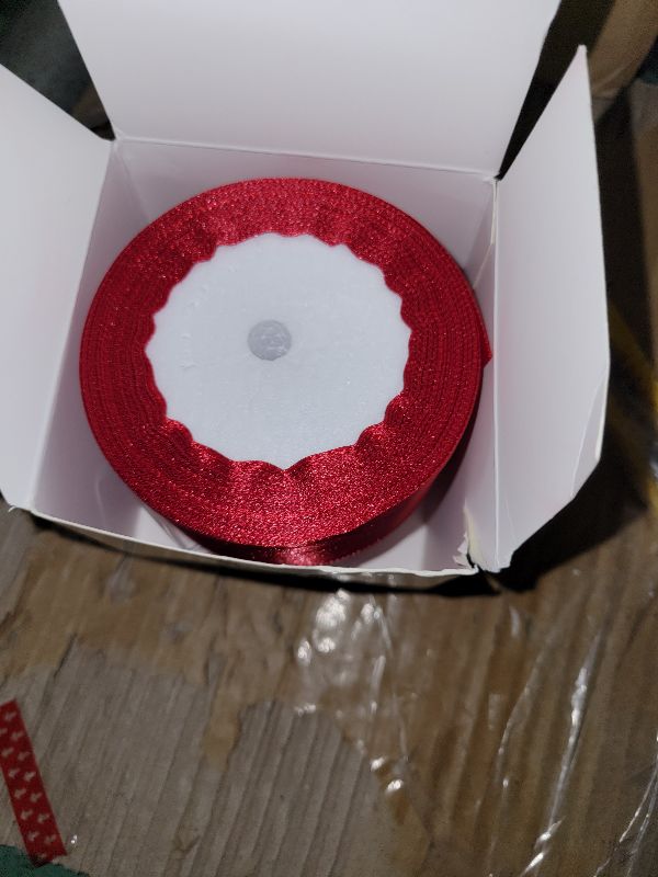 Photo 1 of 2 Rolls Burgundy Ribbon 50 Yards 1.5 Inches Wide Double Faced Polyester Solid Satin Ribbon for Valentine's Day Christmas Wedding Present Wrapping Crafts Burgundy Party Decoration