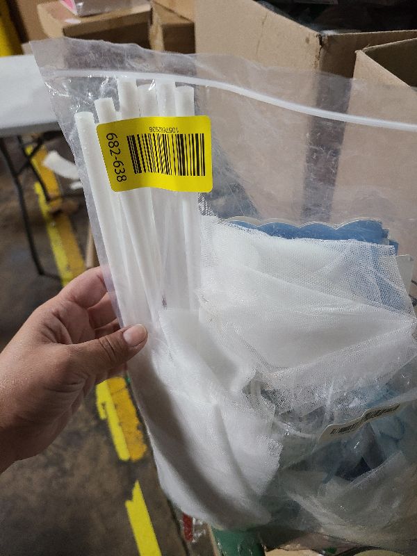 Photo 1 of 12 Packs Tulle Tutu Balloons with Candy Cake Dessert Box for Baby Shower Centerpieces Girls Birthday Party Wedding Table Decorations, 12 Inches Balloon White Tulle Cover (Blue)