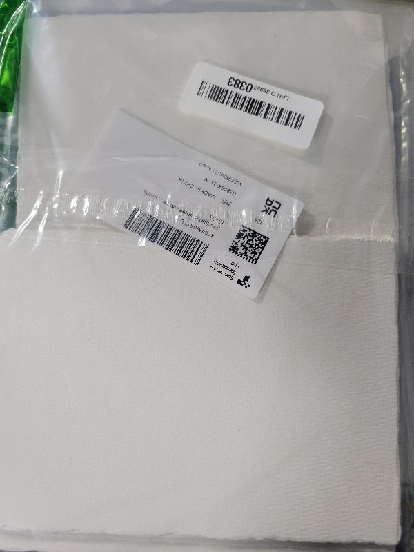 Photo 1 of 25 Sheets Watercolor Paper, 300 GSM Deckled Edge Paper 5 x 7 inch Rough/Textured Handmade Paper Cotton Paper White Textured Papers for Watercolors, Wedding Invitations, Cards, Crafts