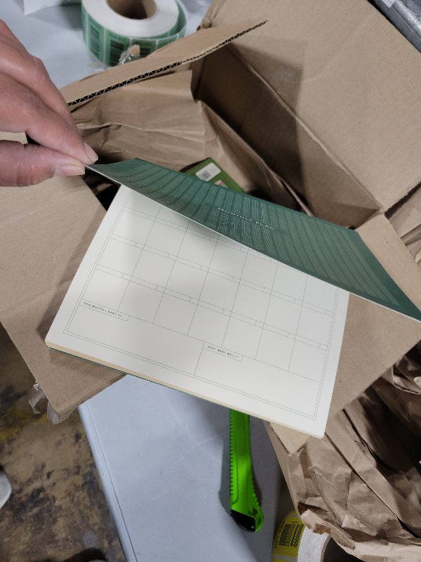 Photo 1 of 24 Month Undated Planner: Large Anytime Fill In the Date Planner with Blank Pages Note Pages Habit Tracker & Checklist - Green Woodtone