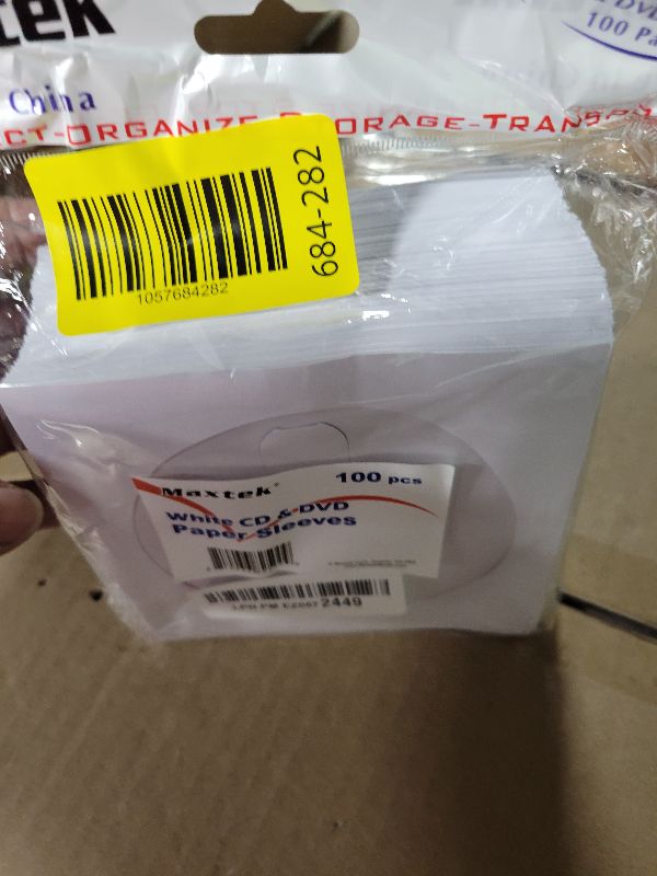 Photo 1 of 100 Pack Maxtek Premium Thick White Paper CD DVD Sleeves Envelope with Window Cut Out and Flap, 100g